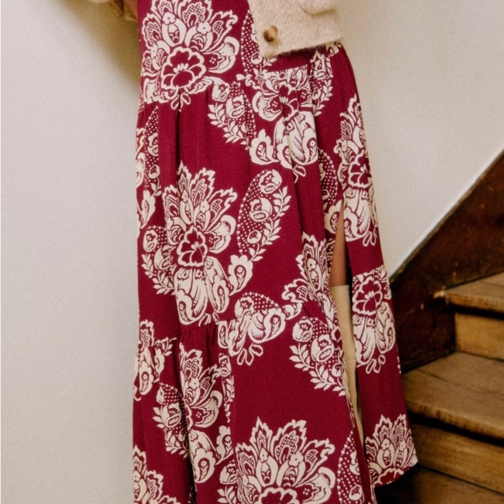Sezane TAMMIE Skirt Blue Flowers